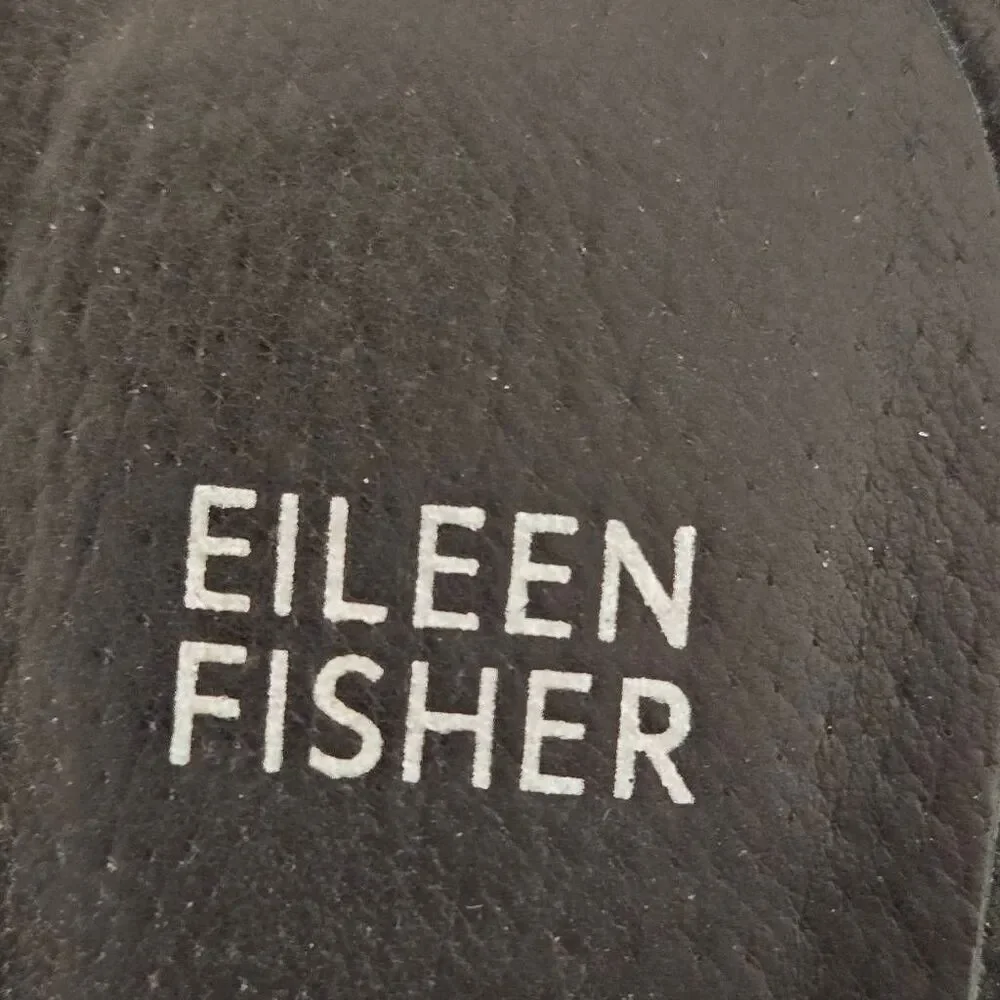 Eileen Fisher Telly Recycled Stretch Knit Black Wedge Sandal Size 8.5